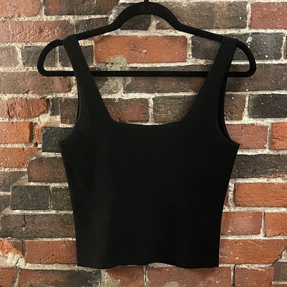 OAK + FORT Black Square Neck Knit Tank Top - Picture 4 of 6